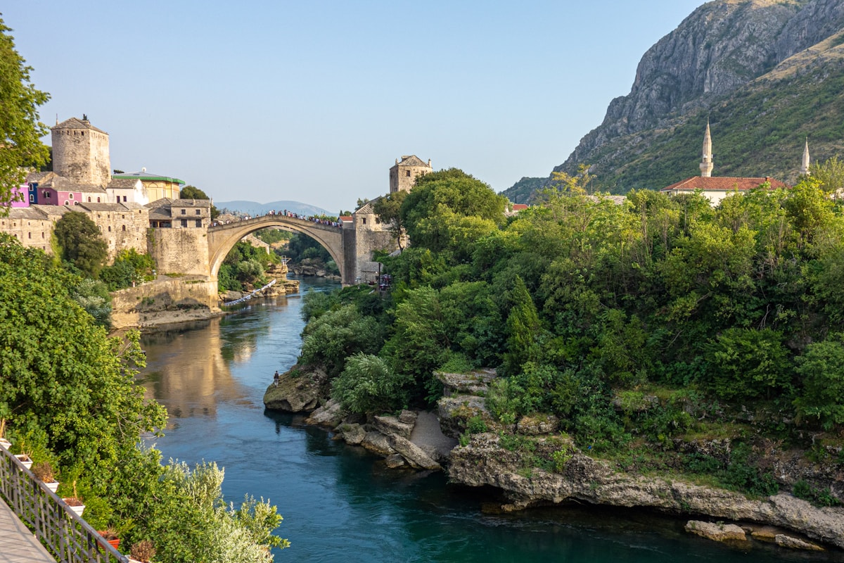 Stari Most bridge over the Neretva river in Mostar